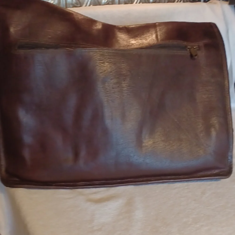 Vintage Brown Leather Messenger Bag Brief Case CUERO